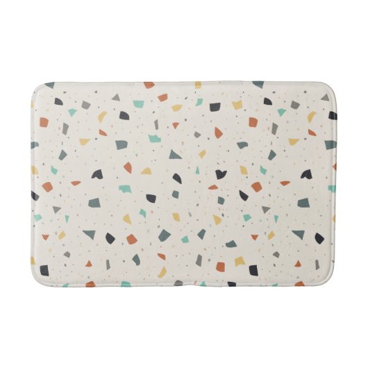 Terrazzo Tile Confetti Modern Style Earth Tones Badematte (Vorderseite)