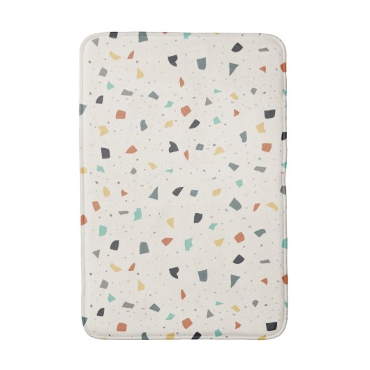Terrazzo Tile Confetti Modern Style Earth Tones Badematte (Vorderseite Vertikal)