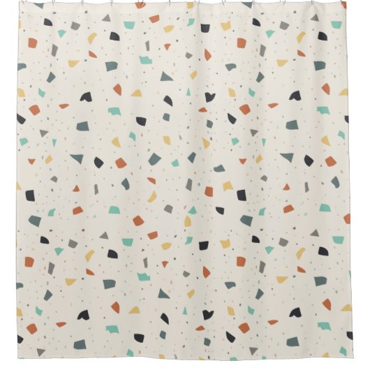 Terrazzo Tile Confetti Modern Style Earth Tones Duschvorhang (Vorderseite)