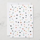 Terrazzo Tile Confetti Modern Style Earth Tones Einladung (Rückseite)