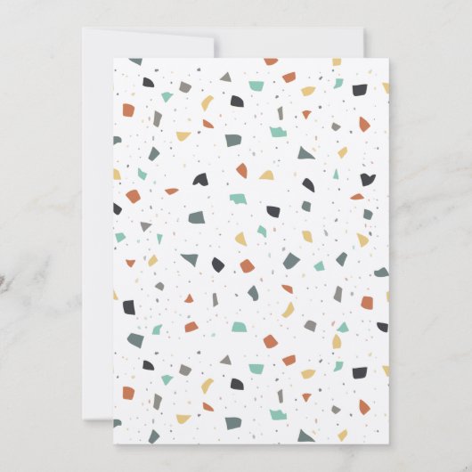 Terrazzo Tile Confetti Modern Style Earth Tones Einladung (Rückseite)