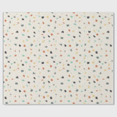 Terrazzo Tile Confetti Modern Style Earth Tones Geschenkpapier (Flach)