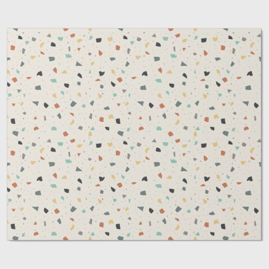Terrazzo Tile Confetti Modern Style Earth Tones Geschenkpapier (Flach)