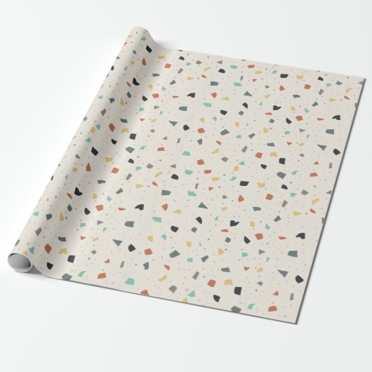 Terrazzo Tile Confetti Modern Style Earth Tones Geschenkpapier (Ungerollt)