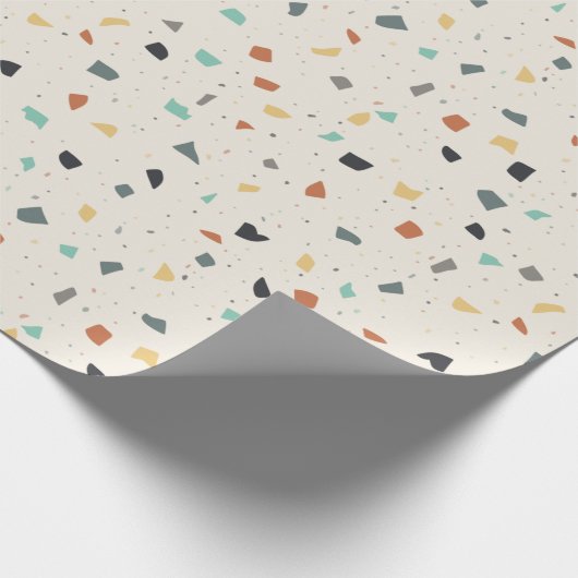 Terrazzo Tile Confetti Modern Style Earth Tones Geschenkpapier (Ecke)