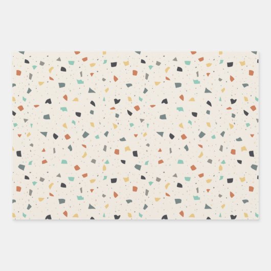 Terrazzo Tile Confetti Modern Style Earth Tones Geschenkpapier Set (Vorderseite)