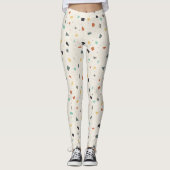 Terrazzo Tile Confetti Modern Style Earth Tones Leggings (Vorderseite)