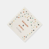 Terrazzo Tile Confetti Modern Style Earth Tones Serviette (Ecke)