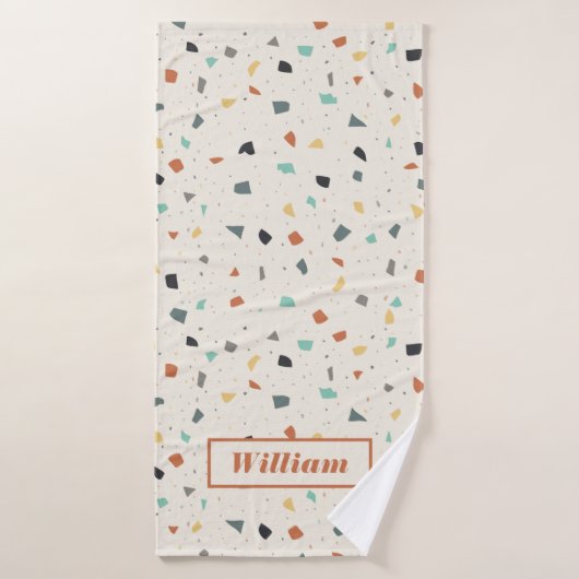 Terrazzo Tile Confetti Moderner Stil Personalisier Badehandtuch (Badehandtuch)