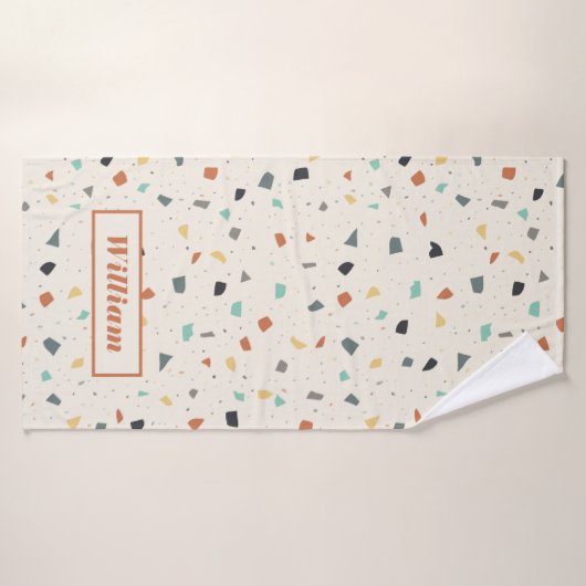 Terrazzo Tile Confetti Moderner Stil Personalisier Badehandtuch (Badehandtuch)