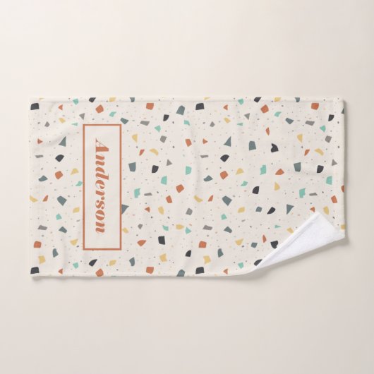 Terrazzo Tile Confetti Moderner Stil Personalisier Handtuch (Handtuch)