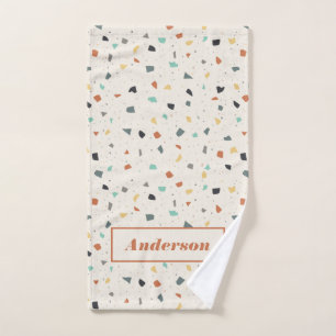 Terrazzo Tile Confetti Moderner Stil Personalisier Handtuch
