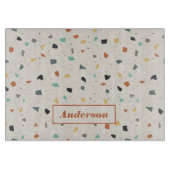Terrazzo Tile Confetti Moderner Stil Personalisier Schneidebrett (Vorderseite)