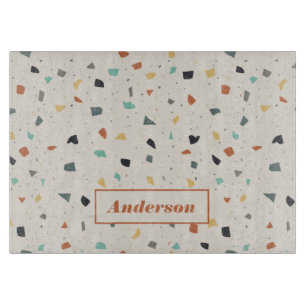 Terrazzo Tile Confetti Moderner Stil Personalisier Schneidebrett