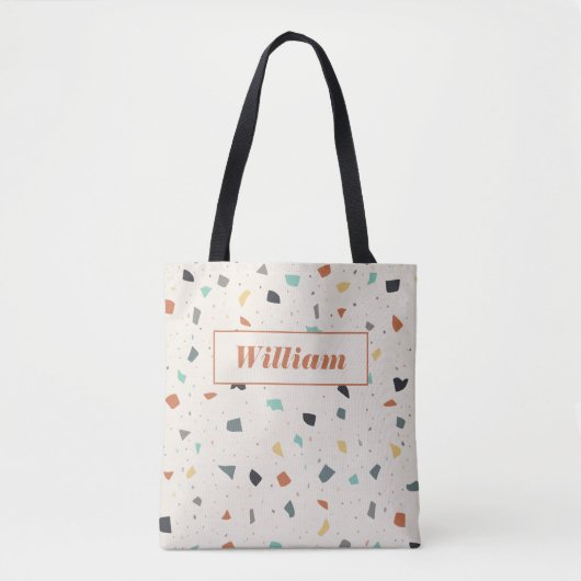 Terrazzo Tile Confetti Moderner Stil Personalisier Tasche (Vorderseite)