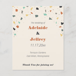 Terrazzo Tile Confetti Modernes Hochzeitsprogramm