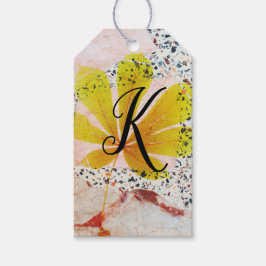 Terrazzo und Botanische Monogramm Geschenkanhänger