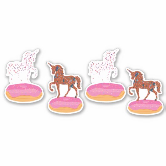 Terrazzo Unicorn Donuts Aufkleber (Vorderseite)