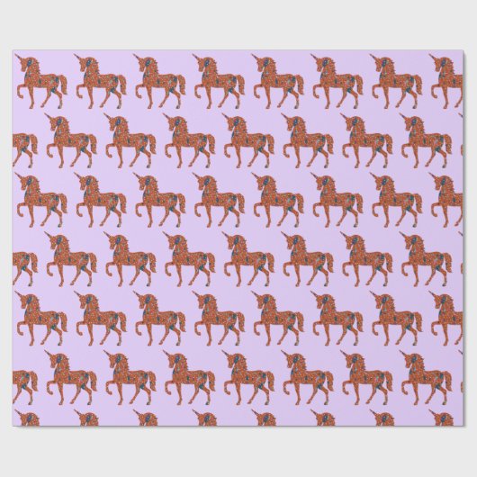 Terrazzo Unicorn Geschenkpapier (Flach)