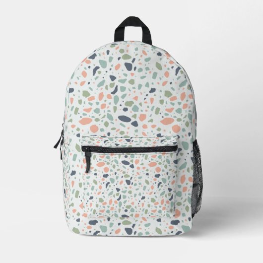 Terrazzo Unregelmäßiges farbiges Muster Bedruckter Rucksack (Vorderseite)