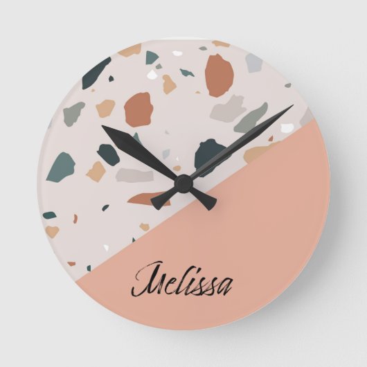 Terrazzo Wall Clock Runde Wanduhr (Vorderseite)