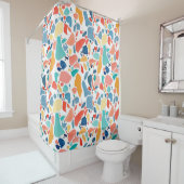 Terrazzo Wasserfarbe: farbenfrohe, nahtlose Muster Duschvorhang (Beispiel)