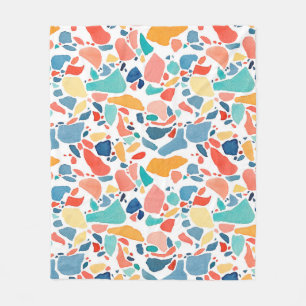 Terrazzo Wasserfarbe: farbenfrohe, nahtlose Muster Fleecedecke