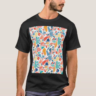 Terrazzo Wasserfarbe: farbenfrohe, nahtlose Muster T-Shirt