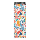 Terrazzo Wasserfarbe: farbenfrohe, nahtlose Muster Thermosbecher (Rückseite)