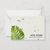 TERRAZZO WATERCOLOR GREEN MONSTERA LEAF FOLIAGE MITTEILUNGSKARTE (Vorderseite)