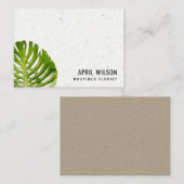 TERRAZZO WATERCOLOR GREEN MONSTERA LEAF FOLIAGE MITTEILUNGSKARTE (Vorne/Hinten)