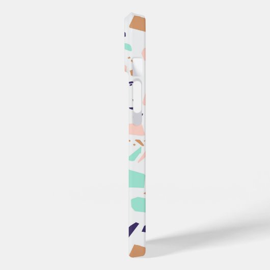 Terrazzo, weißes Pfefferminzmonogramm Case-Mate iPhone Hülle (Rückseite / Links)