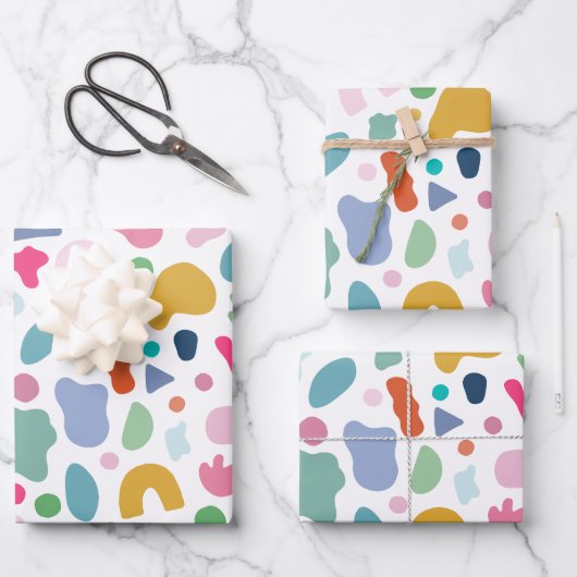Terrazzo Wrapping Paper Geschenkpapier Set (Vorderseite)