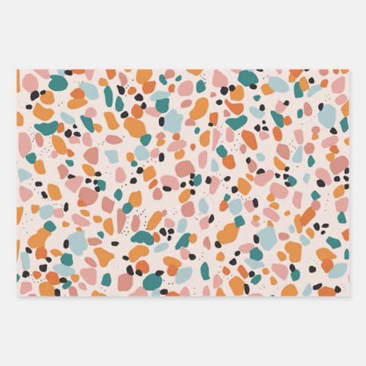 Terrazzo Wrapping Paper Geschenkpapier Set (Vorderseite 2)
