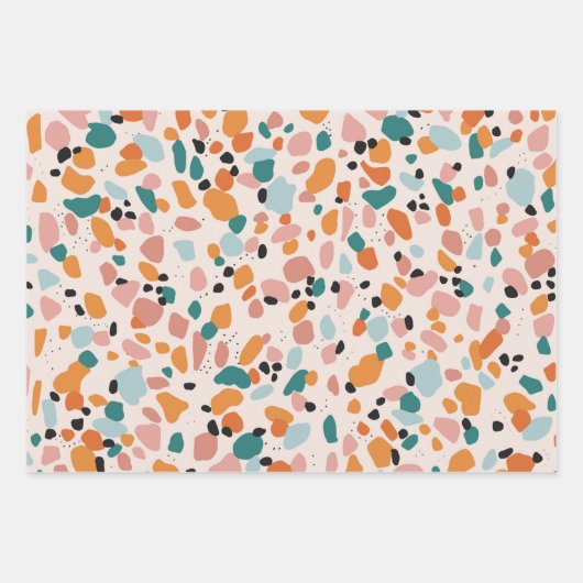 Terrazzo Wrapping Paper Geschenkpapier Set (Vorderseite)