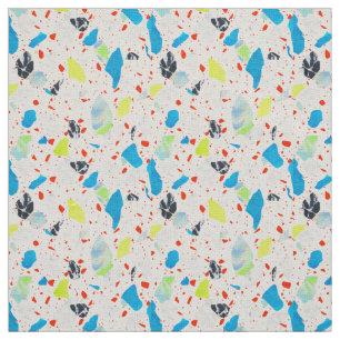 Terrazzo Ziegel Muster - Neon auf weißem Stoff