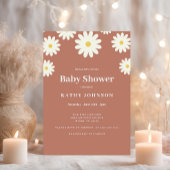 Terrcotta Daisy Baby Shower Girl Einladung