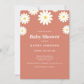 Terrcotta Daisy Baby Shower Girl Einladung (Vorderseite)