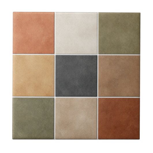 Terre & Émotions – Earthy Minimalist Ceramic Tile Fliese (Vorderseite)