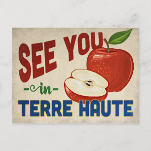 Terre Haute Indiana Apple - Vintage Travel Postkarte