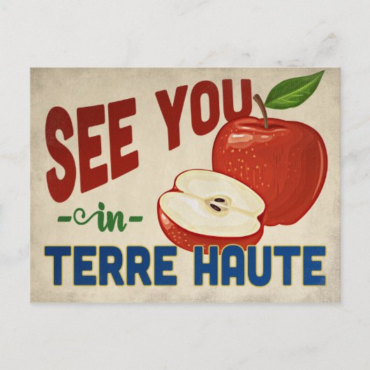 Terre Haute Indiana Apple - Vintage Travel Postkarte (Vorderseite)
