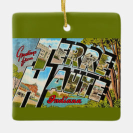 Terre Haute Indiana Greeting Postcard Keramikornament