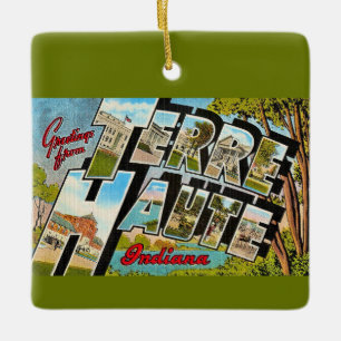 Terre Haute Indiana Grußpostkarte Keramikornament