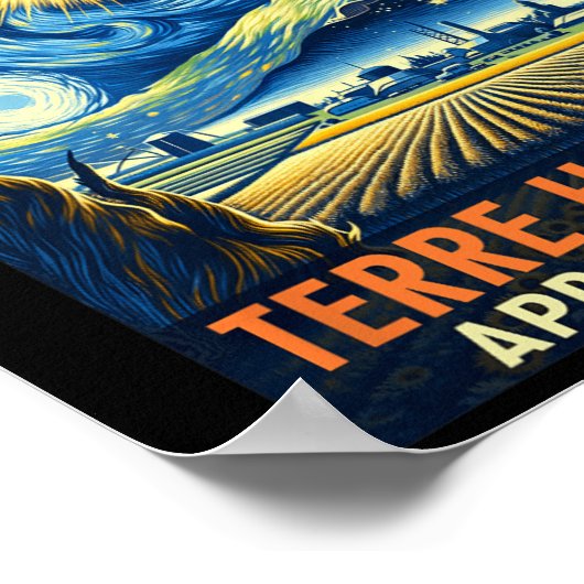 Terre Haute Indiana Total Solar Eclipse 2024 Starr Poster (Ecke)