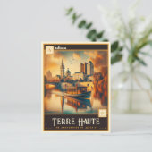 Terre Haute, Indiana | VINTAG Postkarte (Stehend Vorderseite)