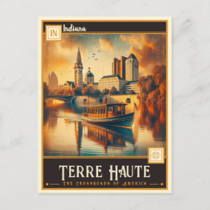 Terre Haute, Indiana Vintage Postkarte