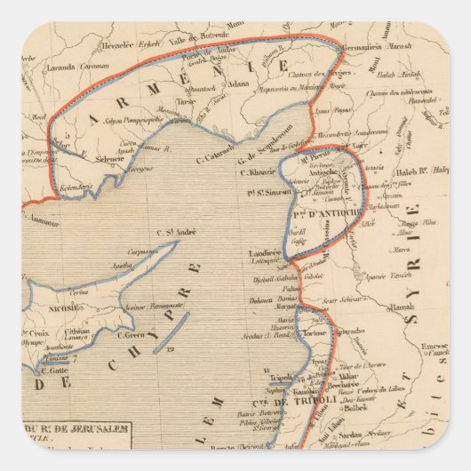 Terre Sainte depuis la deuxieme croisade Quadratischer Aufkleber (Vorderseite)