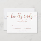 Terrecotta Simple Elegante Script RSVP Karte (Vorderseite)