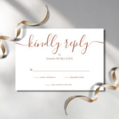 Terrecotta Simple Elegante Script RSVP Karte
