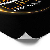 Terrell Texas Total Solar Eclipse 2024 Poster (Ecke)